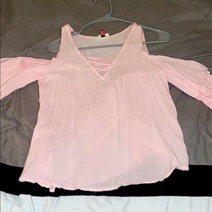 Pink flowy top